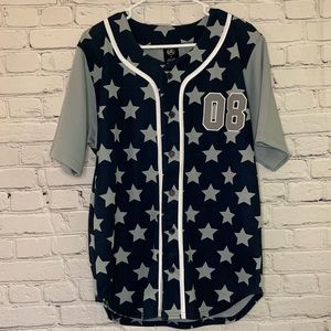 Baseball Jersey Mens Star Sz S
